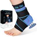 Rite-Flex 3-in-1 Ankle Compression Sleeve with Silicone Heel Pad - Ankle Brace for Sprains, Foot Fatigue, Post Surgery, Plantar Fasciitis Relief & Support (2, Small)