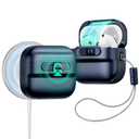 ESR for AirPods 4 Case, Compatible with AirPods 4 Generation Case (2024)(USB-C), MagSafe Compatible, Magnetic Lid Lock, Drop-Proof Protection Cover with Lanyard, Pulse Series,Blue