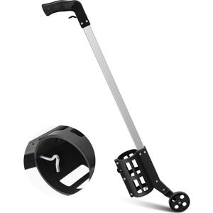 Zonon 1 Pcs Industrial Wheeled Marking Wand for Line Paint Stripe Ground Marking Spray Paint Wand for Survey Painting Spray Stick Line Applicator, Side Push (Black,Side-push), 1 Count