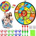 Dart Board for Kids Ages 4-8 - 29" Double-Sided Dart Board with Sticky Balls and Darts,Boys Toys for Ages 8-13,Valentines Day Gifts for 7 8 9 10 11 12 13 14 Year Old, Indoor/Outdoor Party Game Toys