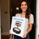 Tablet Pillow Stand with Storage Liner - Leatherette, Stable Support for 6.1-15.6 Inch Devices, Waterproof & Foldable for Sofa/Bed/Floor, Fit Thickness Case for iPad Pro/Air/Mini, Galaxy Tab