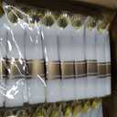 BESTVIP 700PCS Gold Plastic Dinnerware Set for 100 Guests, Disposable Plates for Party, Include: 200 Plastic Plates, 100 Pre Rolled Napkins with Gold Silverware, 100 Cups for Christmas, Halloween