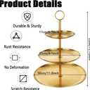 QTLCOHD 2Pcs 3 Tier Stainless Steel Cupcake Stand - Gold Tiered Dessert Stand for Wedding & Birthday Party