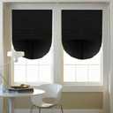 Changshade 6-Pack Temporary Blackout Paper Blinds for Window, Cut to Size Adhesive Paper Shades, Stick on Pleated Blinds,No Drill Easy Install,36" W x 72" H,Black