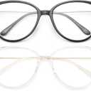 Gaoye Blue Light Blocking Glasses Women/Men, Fashion Cat Eye Fake Eyeglasses UV Ray Filter Computer Gaming Glasses (Black+Transparent)