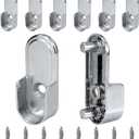 8Pcs Closet Rod Bracket 15mm x 30mm Oval Closet Rod End Supports (Single Hole) with Rear Facing 6.5mm Pins