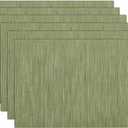 SHACOS Placemats Set of 6 Woven Vinyl Place Mats for Dining Table Wipe Clean Non Slip Table Mats (6, Olive Green)