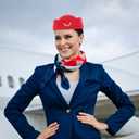 Women Air Stewardess Hat Woolen Flight Attendant Hat Stewardess Cap for Costume Cosplay Musical Performance - Size M(Red)