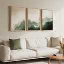 Framed Green and Beige Abstract Wall Art Set of 3, Modern Neutral Canvas Prints Paintings Artwork for Walls, Minimalist Abstract Pictures for Bedroom Dining Room Living Room Wall Decor 16x24 In