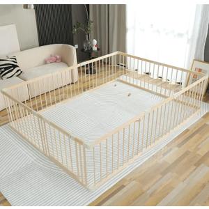 Baby Playpen Play Fence Gate Play Pen Wood Large,Playpens for Babies and Toddlers Kids Indoor,Baby Play Yards Gym (180x240x61 cm)