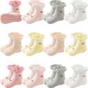 Aroveea Non Slip Grip Ankle Baby Socks 12 Pack for Toddler Boys and Girls Kids,Infant Cute Cotton Baby Socks