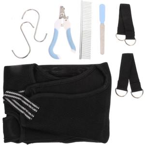 Sosoport Pet Grooming Hammock Kit Incl. Nail Clipper Comb for Dogs and Cats Easy to Assemble Ergonomic Random (Black)