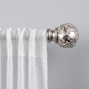 Exclusive Home Curtains ER1015-01 66120 Vine 1" Curtain Rod and Finial Set, 66" -120", Matte Silver