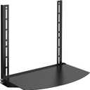 Wall Mount Shelf Bracket Under TV for Cable Box, Under Above VESA Back of TV Wall Mount Shelving Bracket, Fits VESA 75mm, 100mm, 200mm, Holds DVD Player, Stereo AV, and More - Black