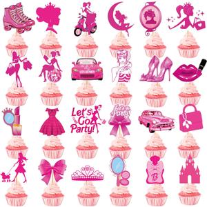 2 x 48 Pcs Barbie Cupcake Toppers Princess Cupcake Toppers Barbie Cake Decorations Barbie Birthday Party Decorations Barbie Decorations Birthday Girl