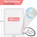 100PCS 10"x13" T-shirt Packaging Bags with Cardboard and Clothing Size Stickers, 10x13 inch Frosted Zipper Plastic Bags for Clothing, T-shirt Package Set