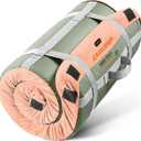 Floor Memory Foam Car Camping Bed Glamping Roll Up Futon Mattress, Japanese Floor Sleeping Mat Camp Cot Mattress Pad Travel Guest Side Sleepers [Cot: 72 * 24 * 3''] (Cream Pink)