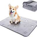 LOOBANI Washable Pee Pads for Dogs, Reusable Pee Pads for Dog Puppy Training Mat Non Slip Whelping Mat for Dog Playpen, Crate, Car, Grey 2 Pack 18 x 24 in