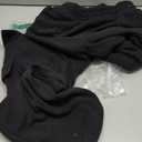 QINSEN Baggy Medium Waist Elastic Sweatpants for Womens Casual Long Fleece Cargo Pants with Pockets, Size M (Black)