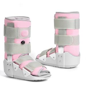 Medibot Medical Grade Fracture Boot - Adjustable Walking Cast for Foot & Ankle Injuries Secure Support for Broken Foot or Severe Sprain,Women's Small,Grey & Light Pink,Fits Women's Shoe, Size 4-6.5''