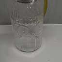 Amzcku Glass Pitcher with Lid, 68 oz/ 2 Liter Vintage Water Pitcher,Glass Water Carafe for Cold Brew, Coffee, Lemonade, Iced Tea,Beverage, Heat Resistant Water Glass Jug 1Pack