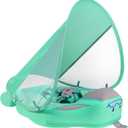 Mambobaby Float with Canopy Size Improved Non Inflatable Infant Baby Pool Float Smart Mambo Float Swim Trainer Baby Swim Float Mambo Baby Float Solid Air Free Water Waist Swimming Ring