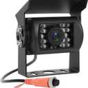 CAMECHO [AHD+CVBS] Bus Truck Vehicle Backup Cameras Wide View Angle IR Night Vision, Waterproof Reverse Camera with 4 Pin Aviation Connector for RV Camper/Truck/Trailer/Van (Without Guide Line)
