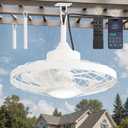 LEDIARY 20" Outdoor Ceiling Fan with Lights,IP65 Waterproof Gazebo Hanging Fan with Remote Control Smart App, Plug in Caged Ceiling Fan with 3CCT 6-Speeds for Patio Porch Pergola(White)