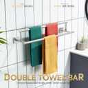 KOKOSIRI Hand Towel Holder Brushed Nickel Bathroom Rack 20-Inch Double Bath Towel Bars Rails for Garage Kitchen Stainless Steel B5009BR-L20