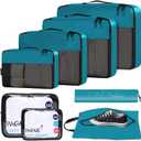 BAGAIL 8 Set Packing Cubes Luggage Packing Organizer for Travel, Suitcase Packing Bags for Travel Accessories (Teal)