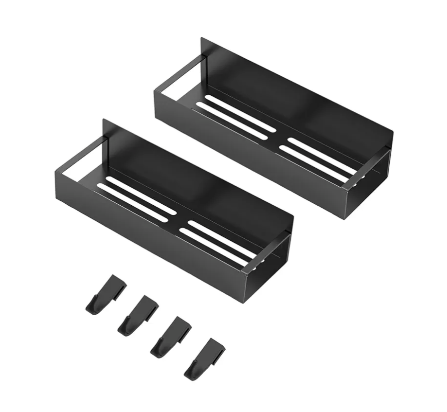 Kitchen Storage, Magnetic Spice Rack for Refrigerator, Magnetic Shelf for Fridge Large Spice Rack Wall Mount Refrigerator Organizer, Black Fridge Organizers and Storage Magnetic shelves (2 pc small)