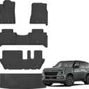 Floor Mats for 2025 Nissan Armada 8 Seats Upgrade Trunk Mat All Weather Floor Liners TPE Rubber Cargo Liner Fit for Nissan Armada 2025 Anti-Slip Full Set Automobile Mats Accessories,for Nissan Armada Floor Mats & Trunk Mats