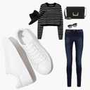 SERNIAL Womens White Tennis Shoes PU Leather Sneakers Casual Walking Shoes for Women (White), Size 8.5