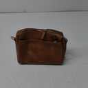 BOSTANTEN Small Crossbody Purse for Women Triple Zip Cell Phone Leather Handbag with Colored Shoulder Strap (P02-camel Brown)