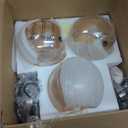 Amber Glass Pendant Lights Kitchen Island Lighting Globe Pendant Light Fixtures Modern Pendant Lighting for Bedroom Living Dining Room Light Fixture (7.87 in, 3 Pack)