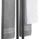 KES Standing Towel Rack, 2-Tier Towel Racks for Bathroom Freestanding with Marble Base, Upgrade Steady Design, SUS304 Stainless Steel Matte Black, BTH217-BK