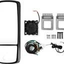High Soar Black Door Mirror Heated with Turn Signal for Volvo VNL 670 780 630 730 860, VNM 200 430 630, VNX 300 Trucks, Left/Driver Side
