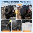 Moonet PVC Thickening Leather Spare Tire Wheel Cover for Car Truck SUV Camper Trailer Universal Fit RV JP FJ,R14 S Black (for Overall Wheel Diameter 24-26 inch)