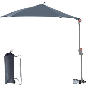 KingCamp UPF 50+ Beach Chair Umbrella with Clamp Adjustable No-Block View | Portable Lightweight Sun Shade for Sand Lawn,Sturdy Personal Sun Shelter with Carry Bag for Outdoor Camping,Sports Events