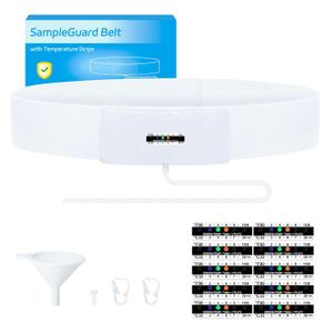 Urine Test Complete Kit  2 oz to 4 oz Sample Bag on Belt, 43.3 Hi-Stretch and Comfortable Concealed Belt, Urine Test Thermometer Stickers and Silicone Funnel, Sample Guard Belt