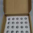 GAsupply 20pcs 1/2-20 Lug Nuts Long, 1/2 x20 Chrome Lug nut Closed End Bulge Acorn, Cone Seat 1.9 inch 48mm Tall 3/4 inch 19mm Hex (Silver)