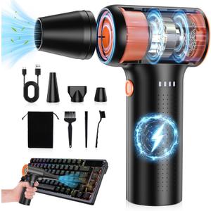 10000mAh Compressed Air Duster,300000RPM Super Power Electric Air Duster,Cordless Rechargeable Air Duster Blower Jet Fan Replace Canned Air 3-Gear Mini Air Blower for Pc,Computer, Keyboard