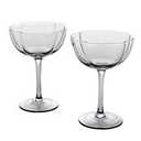 Table Tops Gallery 2 piece Gray Coupe Glass Set