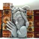Medusa 3D Printed Decorative Bookend Lightweight Durable Book Shelf Accessories for Friends Stylish Bookend Ideal Home Decor Essential for Book Lovers (Grey Medusa)