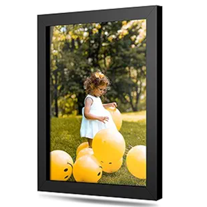 Modern 15x25 Black Picture Frame Wood with Real Glass - Wall Hanging - Real Wooden Edge - 25x15 Frame Size For Family Photo Portrait, Poster Prints, Documents, Art Print- Modern Memory Design