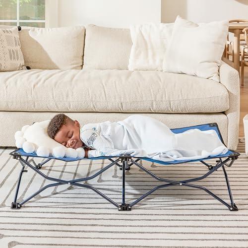 Regalo My Cot Portable Toddler Bed, Award Winning Brand, Foldable, Easy To Store, Travel, Nap Cot, Royal Blue