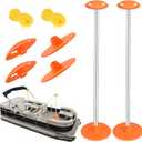 Tuszom Boat Cover Support Pole Systems with Anti-UV PE Ropes & 9" ABS Base, Highly Stable Windproof Support Pole - Adjustbale 1-1/8" in Diameter for V-Hull/Pontoon/Jon Boat Cover (2 Pack)