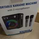 VOSOCO Karaoke Machine with 2 Wireless Microphones, Portable Bluetooth Speaker for Adults Kids, PA Systems Support TWS Echo Adjust TF USB AUX for Home Party Outdoor Travel