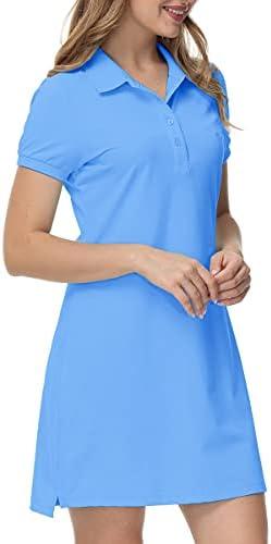 JINSHI Women T Shirt Dress Hiking/Tennis/Golf/Leisure Comfortable and Soft Athletic Dress for Women Blue L