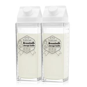 Papablic Glass Breastmilk Pitcher, Baby-Safe Milk Storage Bottles for Breastfeeding & Pumping, Reusable Milk Juice Beverages Container for Fridge, No Leak, BPA Free, 17 oz (2 Packs)